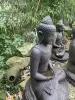 Artikelbild 2 des Artikels “Ausstellungsstück - Sitzender Buddha, Indien, 80 cm Höhe, Kunststein, hohl, handgefertigt & farbig. “
